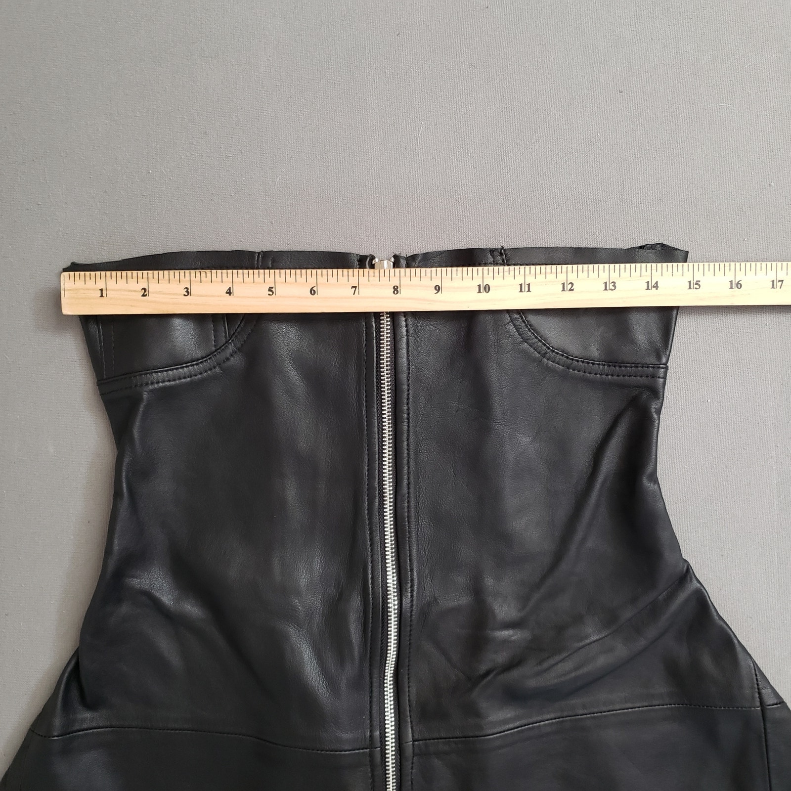 Sami Miro Vintage Blouse Revolve Zip Front Tube Uneven Hem Black Sz S Y2k — image 8 of 8